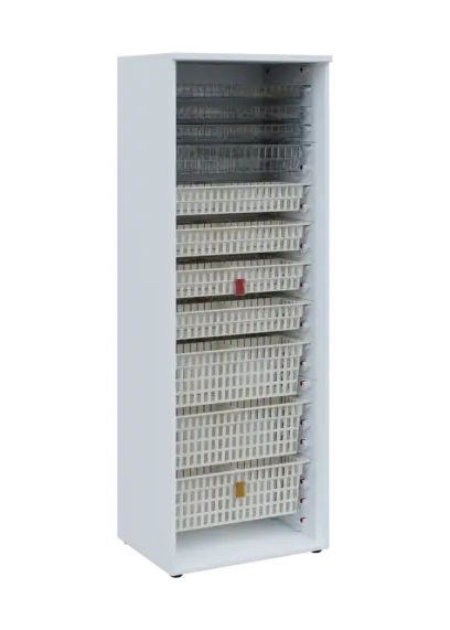 EUROMEDICA O - 66 skříň léková boxová, otevřená, 1950x660x535, korpus bílý